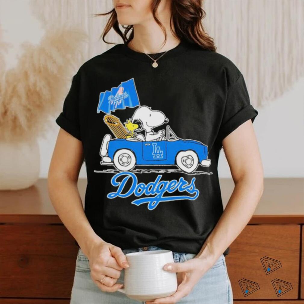 Snoopy And Woodstock Riding Car Los Angeles Dodgers 2023 Shirt