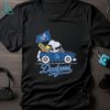 Snoopy and Woodstock Drive Car Dodgers shirt