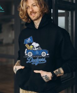 Snoopy and Woodstock Drive Car Dodgers shirt