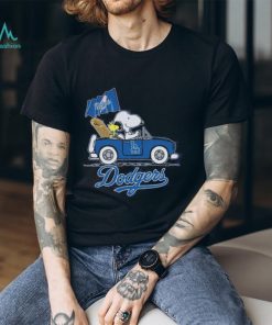 Snoopy and Woodstock Drive Car Dodgers shirt