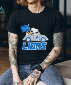 Snoopy and Woodstock driving car Detroit Lions shirt