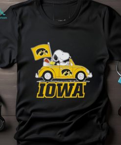Snoopy and Woodstock driving car Iowa Hawkeyes shirt