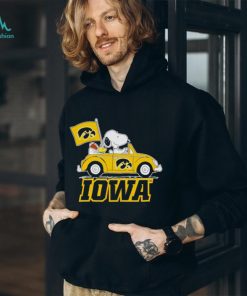 Snoopy and Woodstock driving car Iowa Hawkeyes shirt