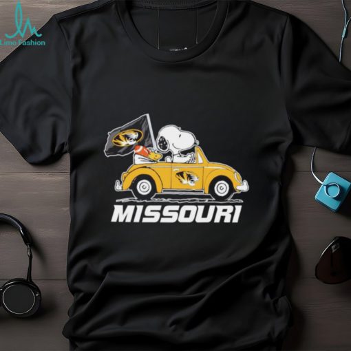 Snoopy and Woodstock driving car Missouri Tigers shirt