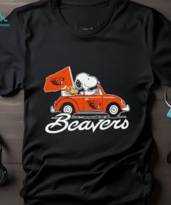 Snoopy and Woodstock driving car Oregon State Beavers shirt