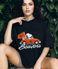 Snoopy and Woodstock driving car Oregon State Beavers shirt