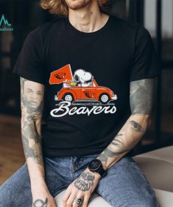 Snoopy and Woodstock driving car Oregon State Beavers shirt