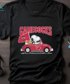 Snoopy and Woodstock driving car South Carolina Gamecocks shirt