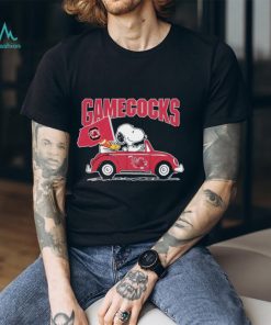 Snoopy and Woodstock driving car South Carolina Gamecocks shirt