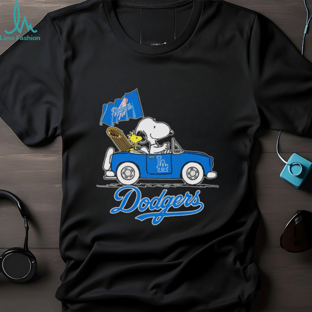Snoopy And Woodstock Riding Car Los Angeles Dodgers 2023 Shirt