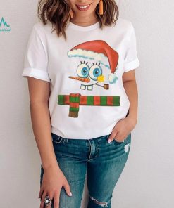 Spongebob Squarepants Chrismas Shirt ,white Short Sleeve Christmas Smoking Pipe