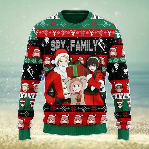 Spy X Family Loid Yor And Anya Ugly Christmas Sweater Anime Men And Women Christmas Gift