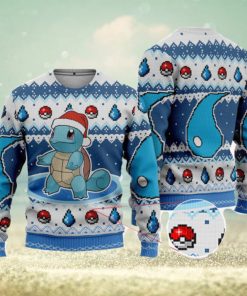 Squirtle Ugly Christmas Sweater Squirtle Christmas Sweatshirt Anime Squirtle Xmas Sweater