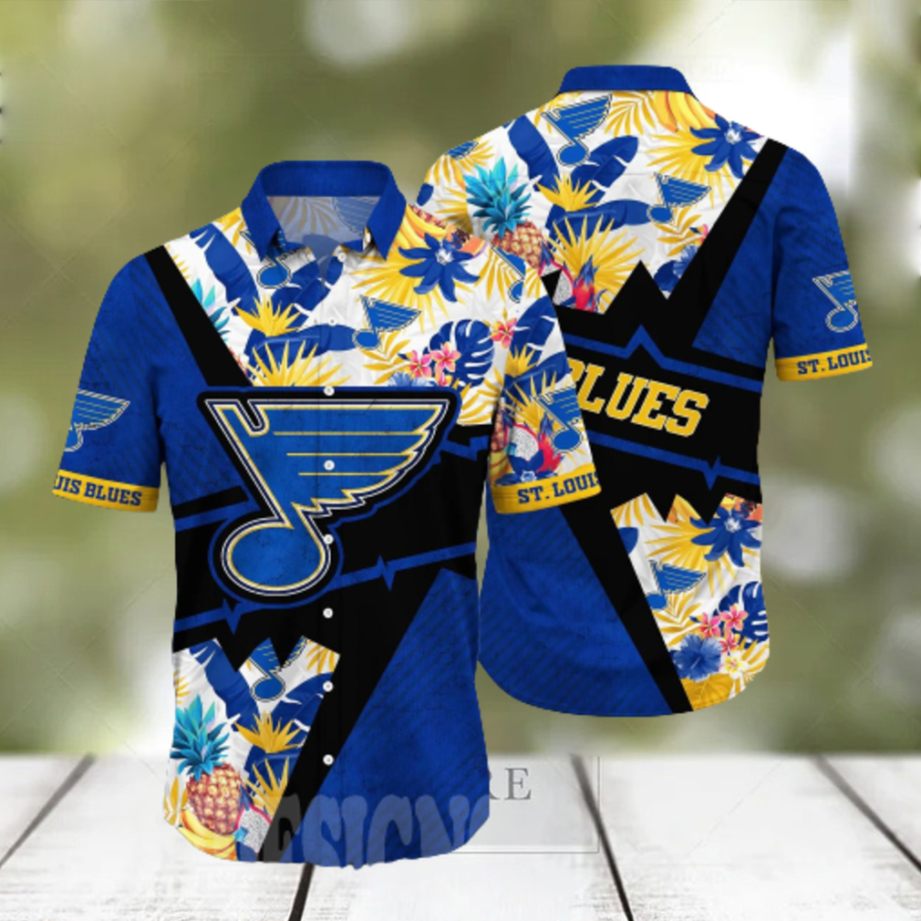 St Louis Blues NHL Flower Full Printing Hawaiian Shirt - Limotees
