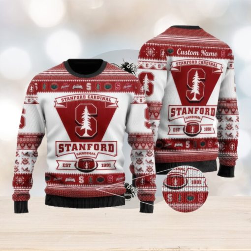 Stanford Cardinal Logo Custom Name For Football Fans Ugly Christmas Sweater Christmas Gift