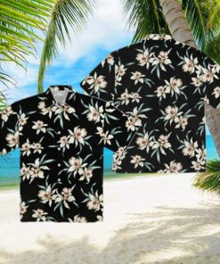 Star Orchid Black Aloha Hawaiian Shirt