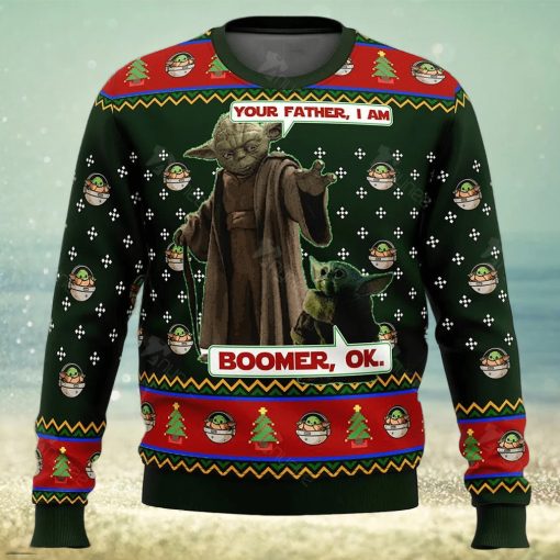 Star Wars Baby Yoda Boomer Star Wars Ugly Christmas Sweater