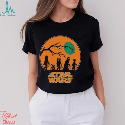 Star Wars Characters Trick Or Treat Halloween Sweatshirt, Darth Vader Boba Fett Leia Chewbacca Halloween Shirt, Disneyland Halloween Tee