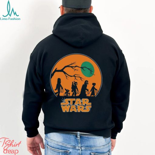 Star Wars Characters Trick Or Treat Halloween Sweatshirt, Darth Vader Boba Fett Leia Chewbacca Halloween Shirt, Disneyland Halloween Tee
