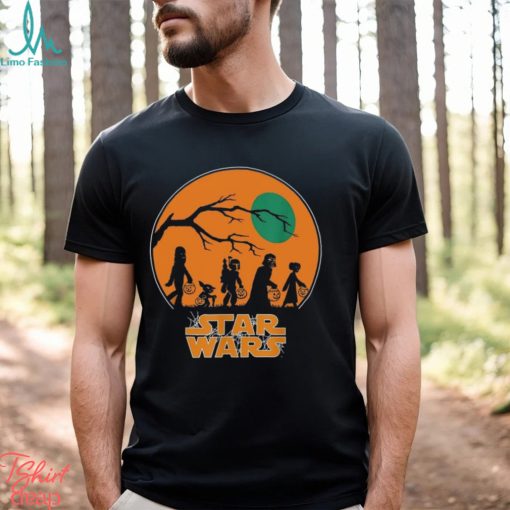 Star Wars Characters Trick Or Treat Halloween Sweatshirt, Darth Vader Boba Fett Leia Chewbacca Halloween Shirt, Disneyland Halloween Tee