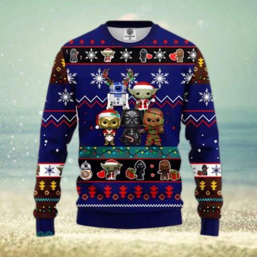 Star Wars Cute Ugly Christmas Sweater Blue For Christmas Gift