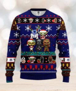 Star Wars Cute Ugly Christmas Sweater Blue For Christmas Gift