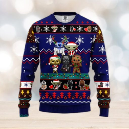 Star Wars Cute Ugly Christmas Sweater Blue For Christmas Gift