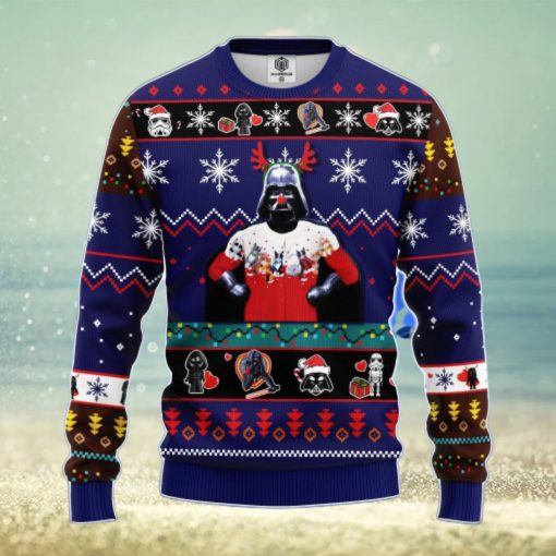 Star Wars Funny Ugly Christmas Sweater Blue 1  Amazing Gift Men And Women Christmas Gift