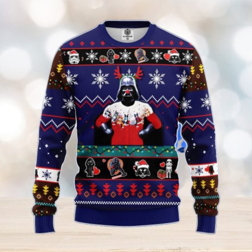 Star Wars Funny Ugly Christmas Sweater Blue 1  Amazing Gift Men And Women Christmas Gift