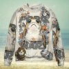 Bulldog Love Santa Moon Ugly Christmas Sweater, Ugly Sweater