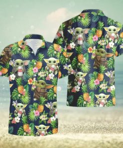 Stella Artois Beer Baby Yoda Tropical Flowery Funny Summer Beach Hawaiian Shirt And Shorts