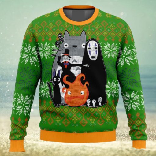 Studio Ghibli Miyazaki Squad Ugly Christmas 3D Sweater Gift For Men And Women