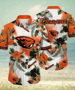 Stylish NCAA Oregon State Beavers Hawaiian Shirt Hibiscus Flowers Gift For Family