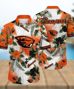 Stylish NCAA Oregon State Beavers Hawaiian Shirt Hibiscus Flowers Gift For Family