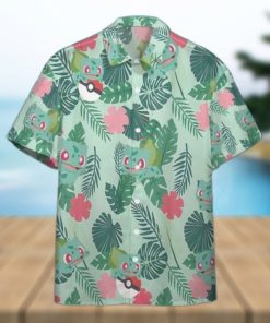 Summer Aloha Bulbasaur Pokemon Hawaiian Shirt Palm Leaves Pattern Beach Gift For Friend