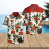 Santa Claus and Snowman Christmas Unisex 3D Hawaiian Shirt Palm Gift For Men And Women Holiday