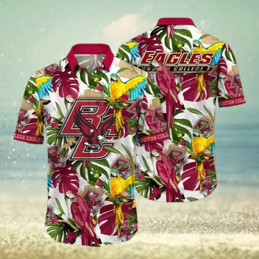 Summer Aloha NCAA Boston College Eagles Hawaiian Shirt Birds And Palm Leaves