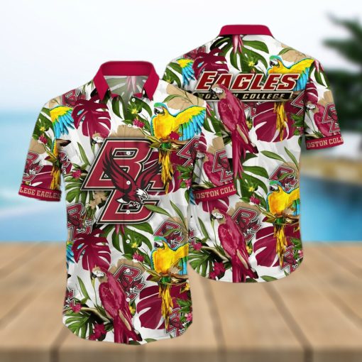 Summer Aloha NCAA Boston College Eagles Hawaiian Shirt Birds And Palm Leaves