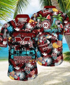 Summer Aloha NCAA Mississippi State Bulldogs Hawaiian Shirt Tropical Fruit Pattern