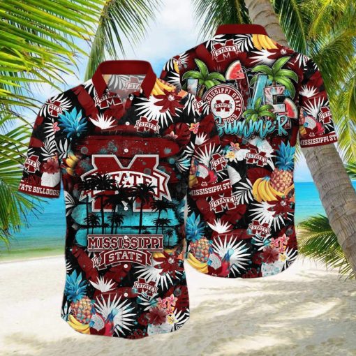 Summer Aloha NCAA Mississippi State Bulldogs Hawaiian Shirt Tropical Fruit Pattern