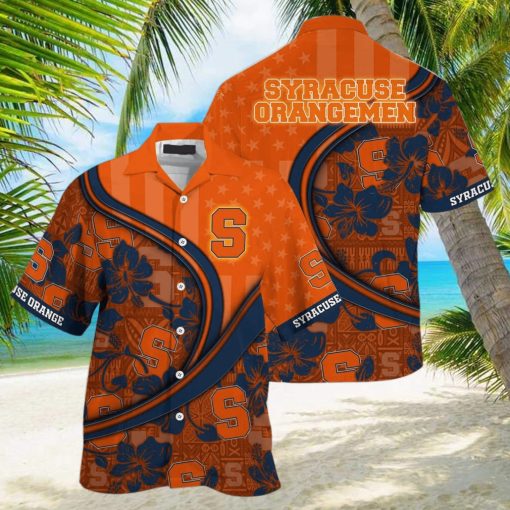 Summer Aloha NCAA Syracuse Orange Hawaiian Shirt Custom Name Beach Lovers Gift