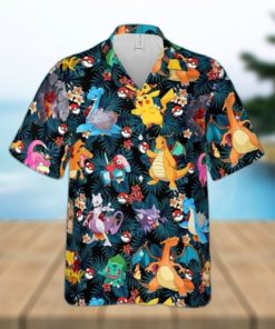 Summer Aloha Pokemon Hawaiian Shirt Palm Leaves Pattern Gift For Best Friends