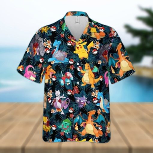 Summer Aloha Pokemon Hawaiian Shirt Palm Leaves Pattern Gift For Best Friends