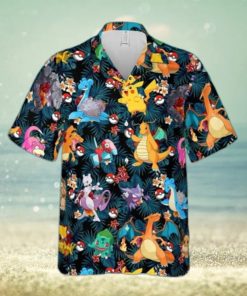 Summer Aloha Pokemon Hawaiian Shirt Palm Leaves Pattern Gift For Best Friends