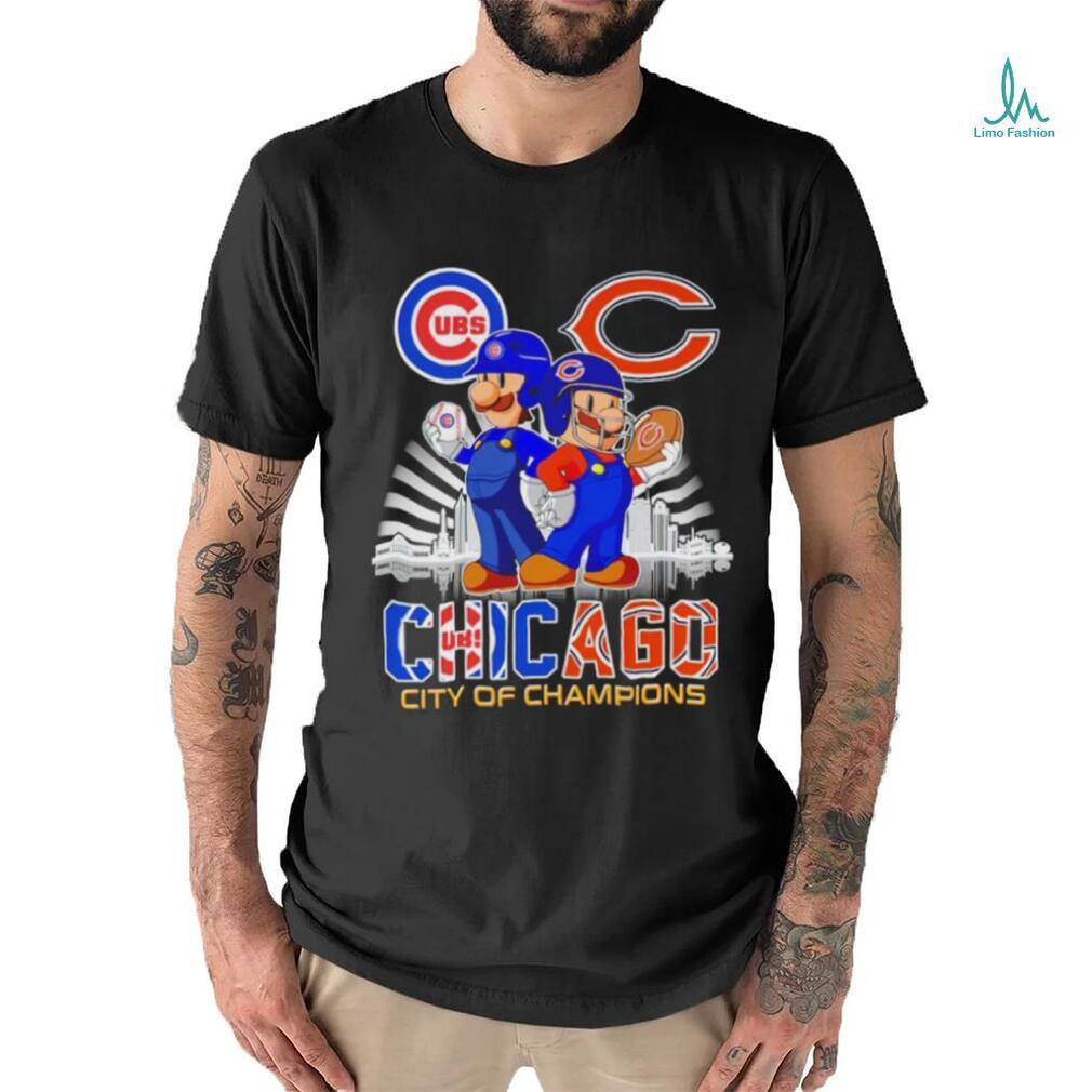 Official chicago City of champions, Chicago CUBS and Bear Mario