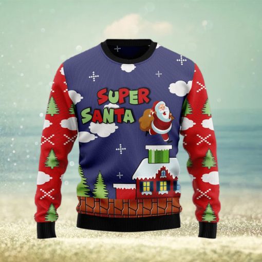 Super Santa Ugly Christmas Sweater Gift Men Women