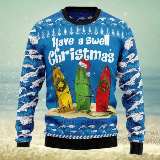 Surfer Swell Ugly Christmas Sweater Thankgiving Gift Men Women