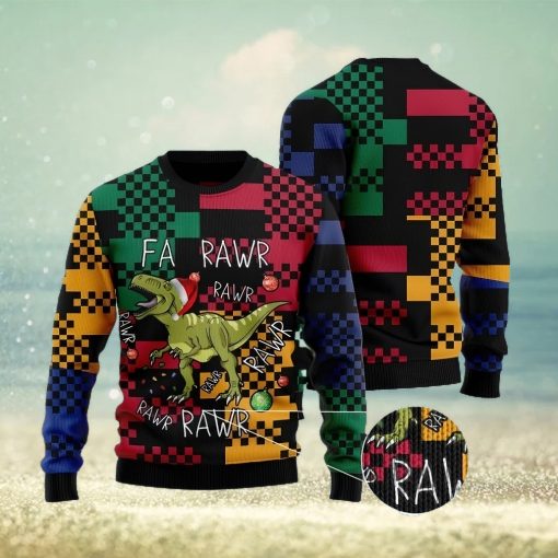 T rex Rawr Rawr Rawr Christmas Family Gift Ugly Christmas Sweater