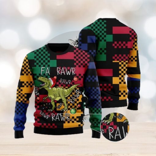 T rex Rawr Rawr Rawr Christmas Family Gift Ugly Christmas Sweater