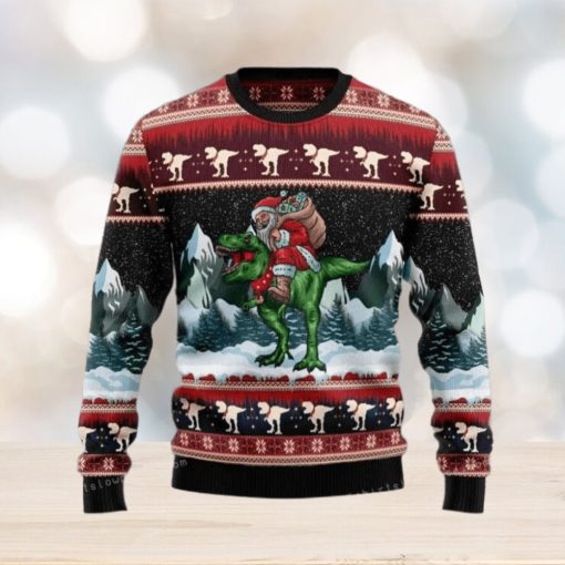 T rex Santa Clause Ugly Sweater Party